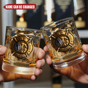 Personalized Firefighter Whisky Glass - Engraved with Name | Special Gift For Hero Dad, Boyfriend & Friend