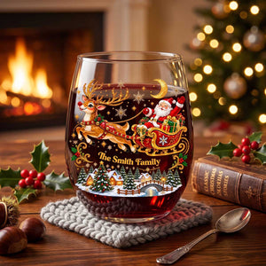 Personalized "Santa's Magical Christmas Eve" Wine Glass | Xmas Gift For Family Relatives Wine Lovers