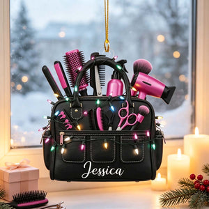 Personalized Hair Stylist Christmas Ornament | Christmas Salon Gift For Hairdresser Barber