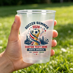 Personalized Soccer Summer 2026 Frosted Cups With Text - Perfect For Fan Events & Tailgates