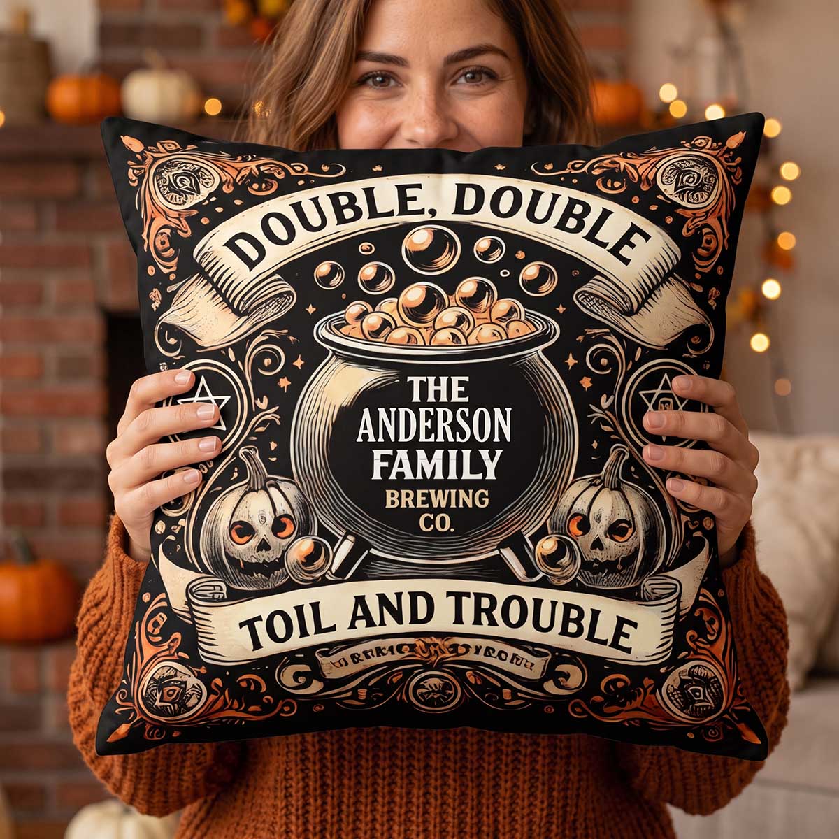 Personalized Family Pillow - We'll See You At The Witching Hour - Halloween Gift For Family