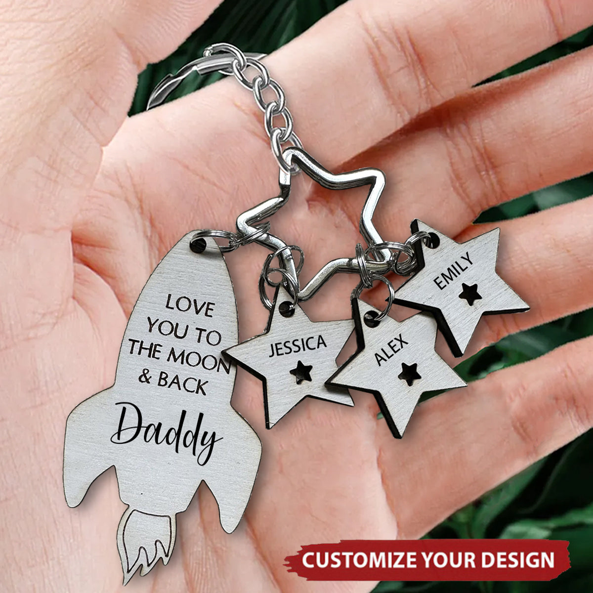 Personalized Keychain - Love You To The Moon And Back