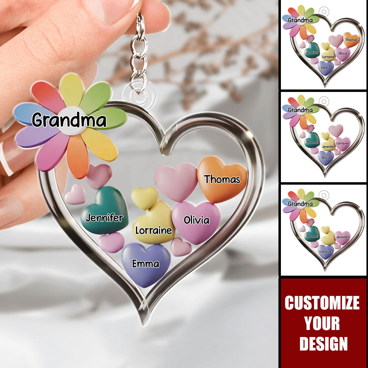 A Grandmother Is A Gift From Above - Personalized Acrylic Keychain, Gift For Mom, Grandma,Mother's Day Gift