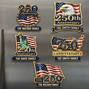 Personalized Acrylic Fridge Magnet - USA 250th Anniversary Gifts For Family - Freedom Never Fades