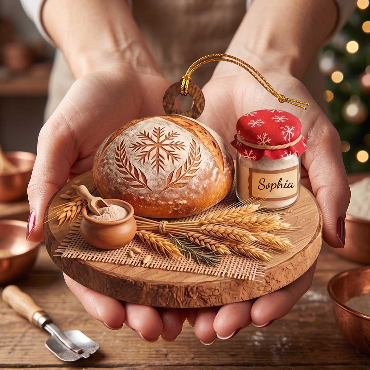Personalized Bread Baker Acrylic Ornament | Christmas Holiday Gift For Home Bakers Bread Lovers