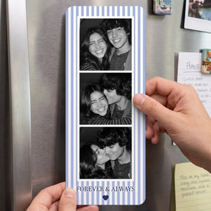 Personalized Acrylic Magnet With Affectionate Couple Photo Booth Strip - Romantic Gift For Partner