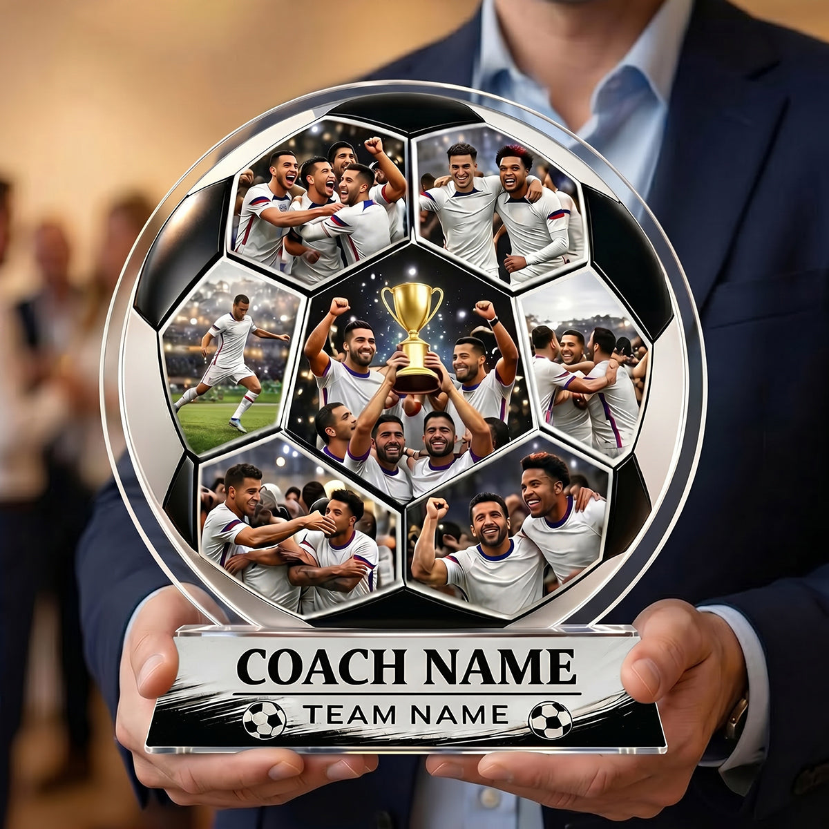 Personalized Soccer Coach Gift - Custom Photo Acrylic Plaque