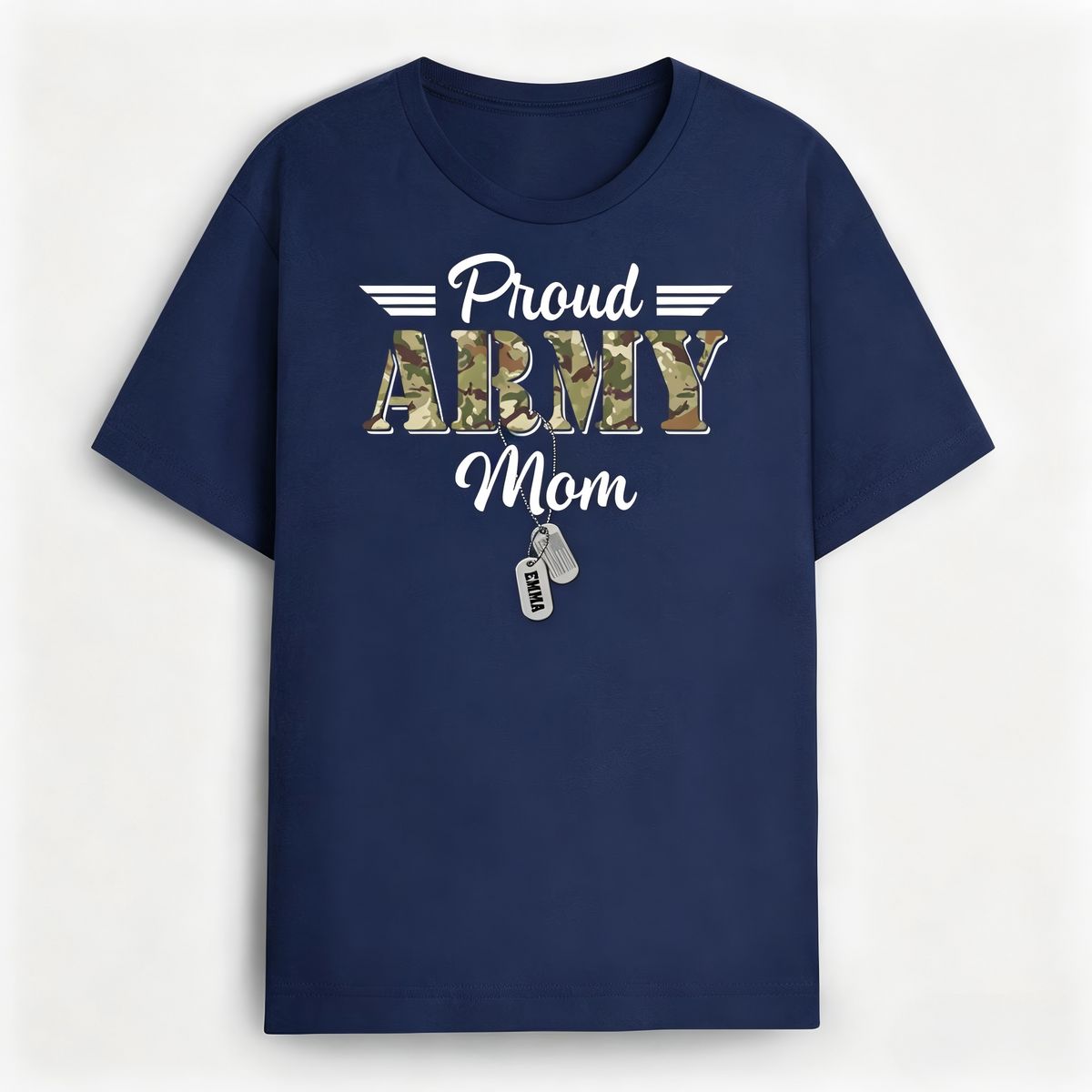 Personalized America 250 Proud Army Mom T-Shirt With Name & Title- 4th Of July Gifts For Parents