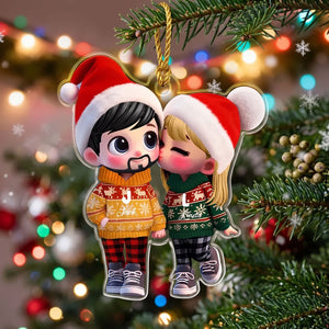 Personalized Couple Kissing Acrylic Ornament | Christmas Gift For Couple