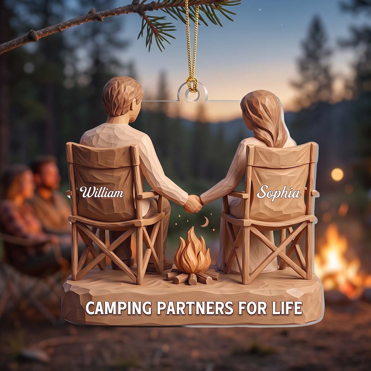 Camping Partners For Life - Personalized Christmas Acrylic Ornament