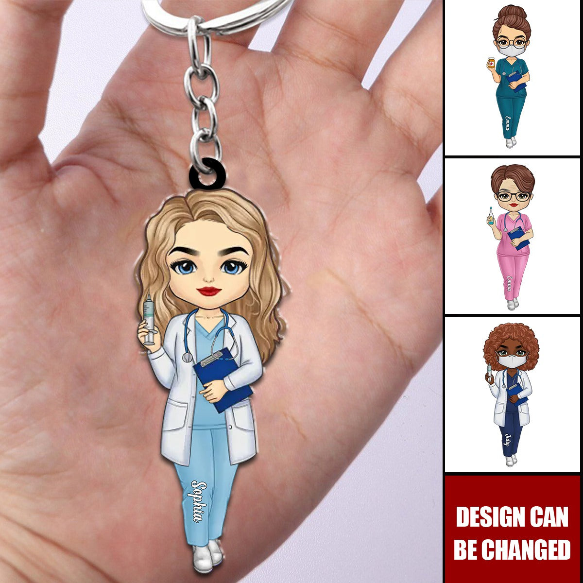 Personalized RN Keychain for Nurses Week, Retirement & Graduation - Double-Sided Engraved Healthcare Worker Gift