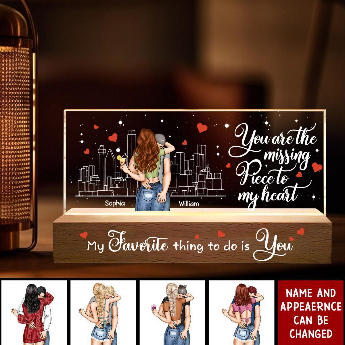 My Favorite Thing To Do Is You - Personalized LED Night Light