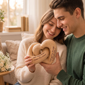 Personalized Engraved Infinity Heart Sculpture | Unique Wedding Anniversary Gift For Couples