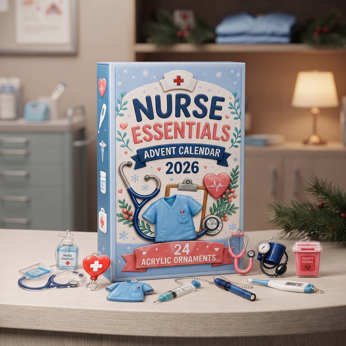 Nurse Themed Christmas Advent Calendar - Holiday Gift For Nurses Healthcare Workers
