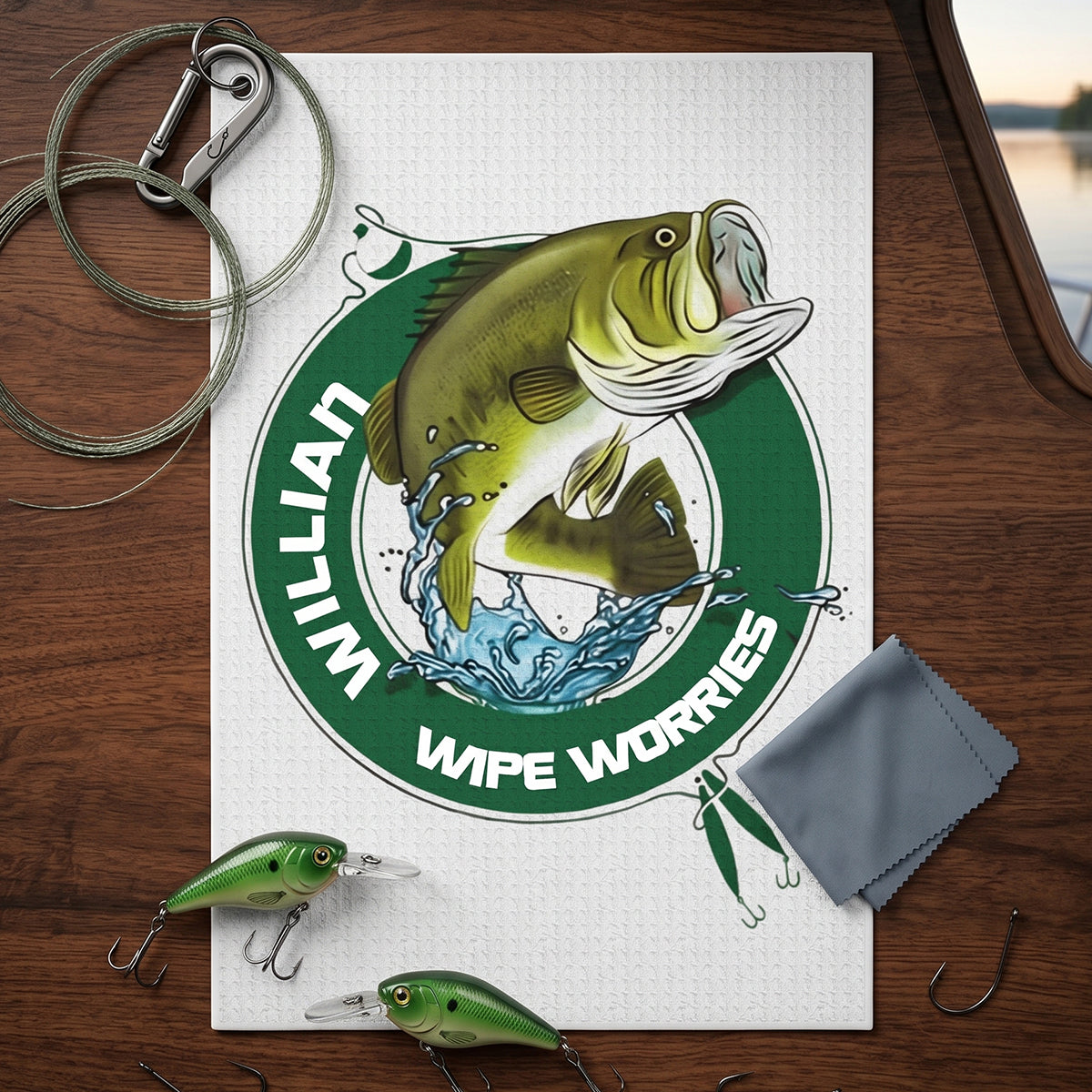Personalized Fishing Theme Soft Towel | Outdoor Gear Father's Day Gift For Dad Fishing Lover