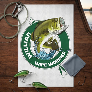 Personalized Fishing Theme Soft Towel | Outdoor Gear Father's Day Gift For Dad Fishing Lover
