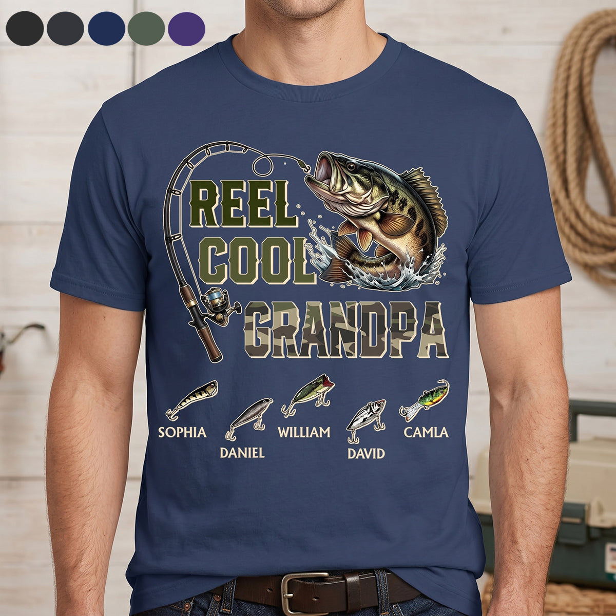 Personalized Reel Cool Fishing T-Shirt | Father's Day Gift for Fisherman Dad Grandpa