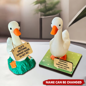 Personalized Emotional Support Desk Goose Buddy- Custom Name Sign | Funny Office Decor | Resin Figurine Stress Relief Gift