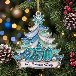 Personalized Sea Glass Style Christmas Acrylic Ornament - Coastal Holiday Keepsake Gift For Family