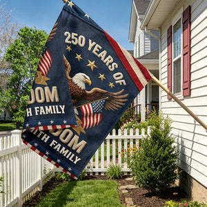 Personalized Double-Sided USA 250 Years Freedom Garden Flag - Independence Day Gift