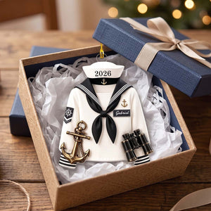 Personalized Sailor Uniform Acrylic Ornament | Christmas Tree Decoration, Gift For Navy Sailor Family Members