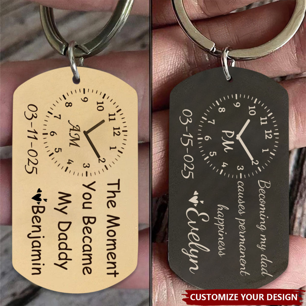 Personalized Stainless Steel Keychain - The Moment You Became My Daddy Mummy