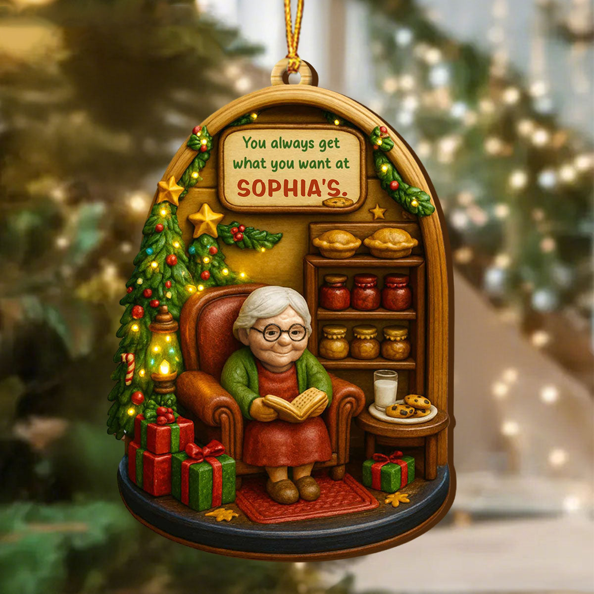 Personalized "Grandma's House" Wooden Ornament With Name Unique & Heartwarming Gift For Grandma To Celebrate Her Love