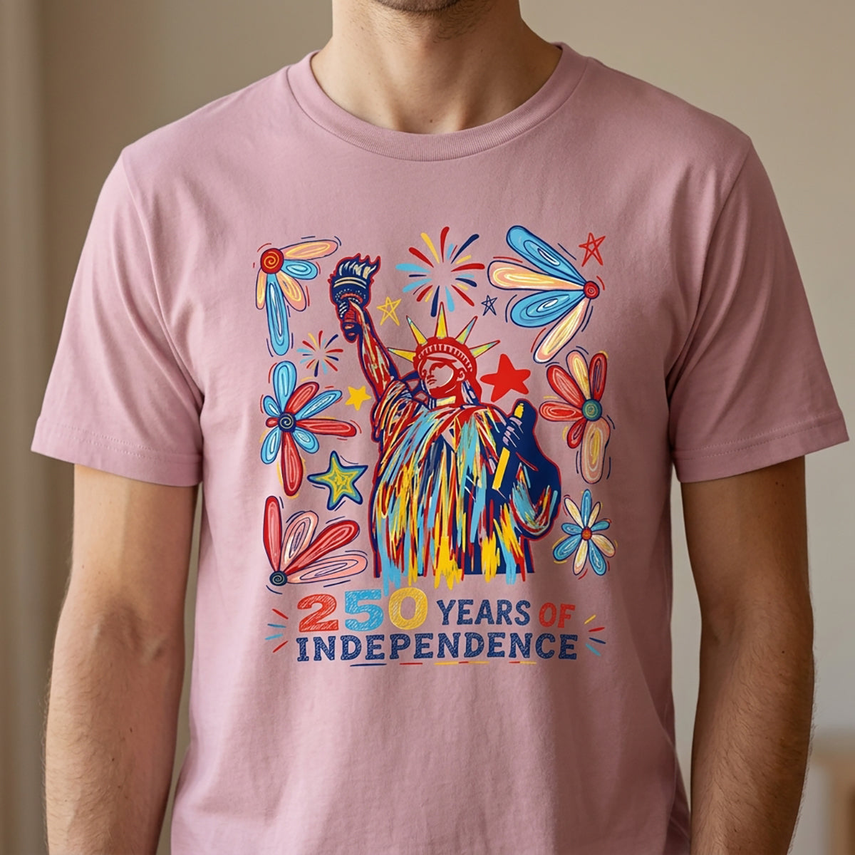 250 Years Independence Retro Style Colorful T-Shirt