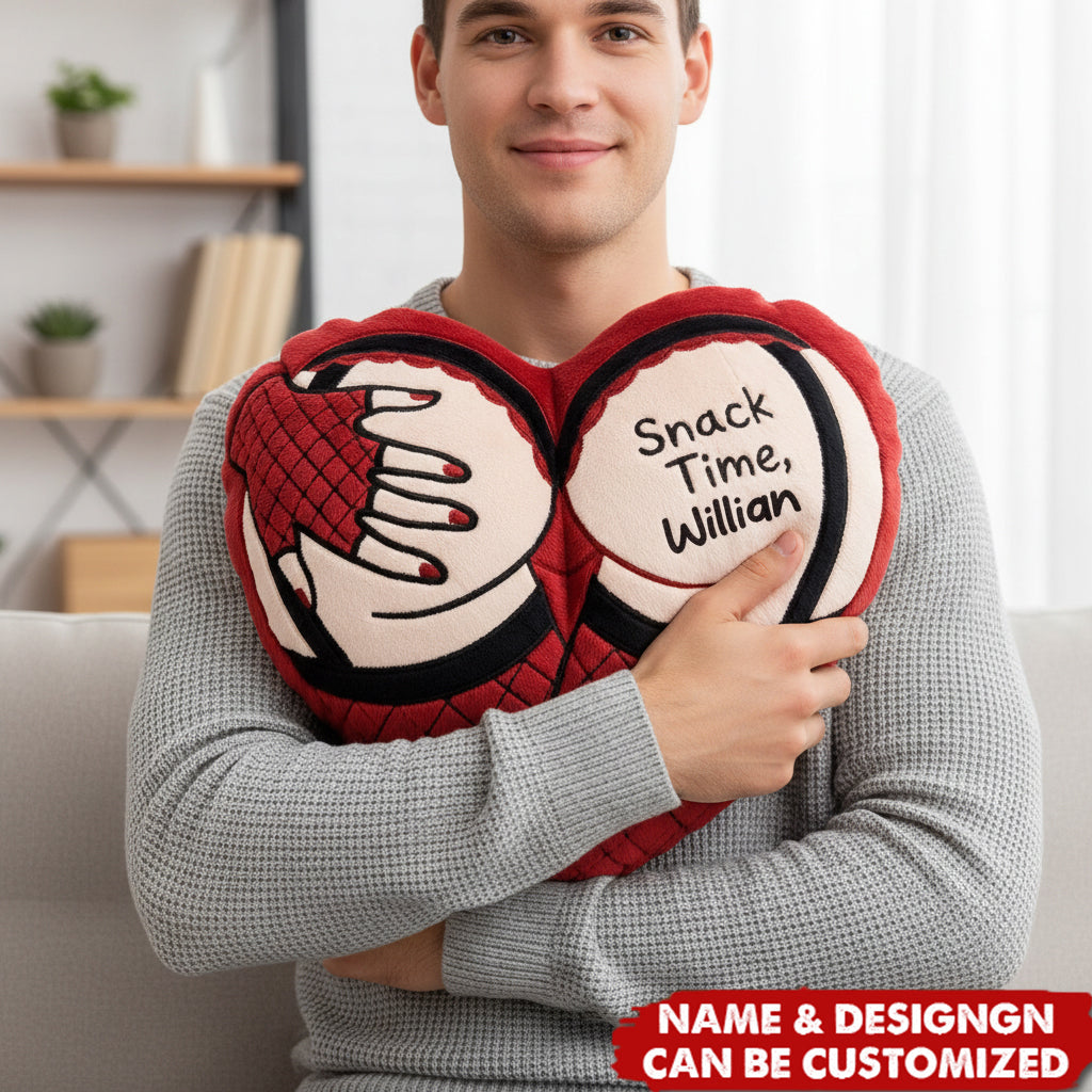 Personalized Couple Funny Heart Pillow With Name - Valentine's Day Funny Gag Gift For Couple