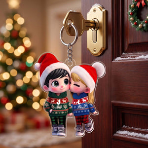 Personalized Couple Kissing Acrylic Keychain | Christmas Gift For Couple