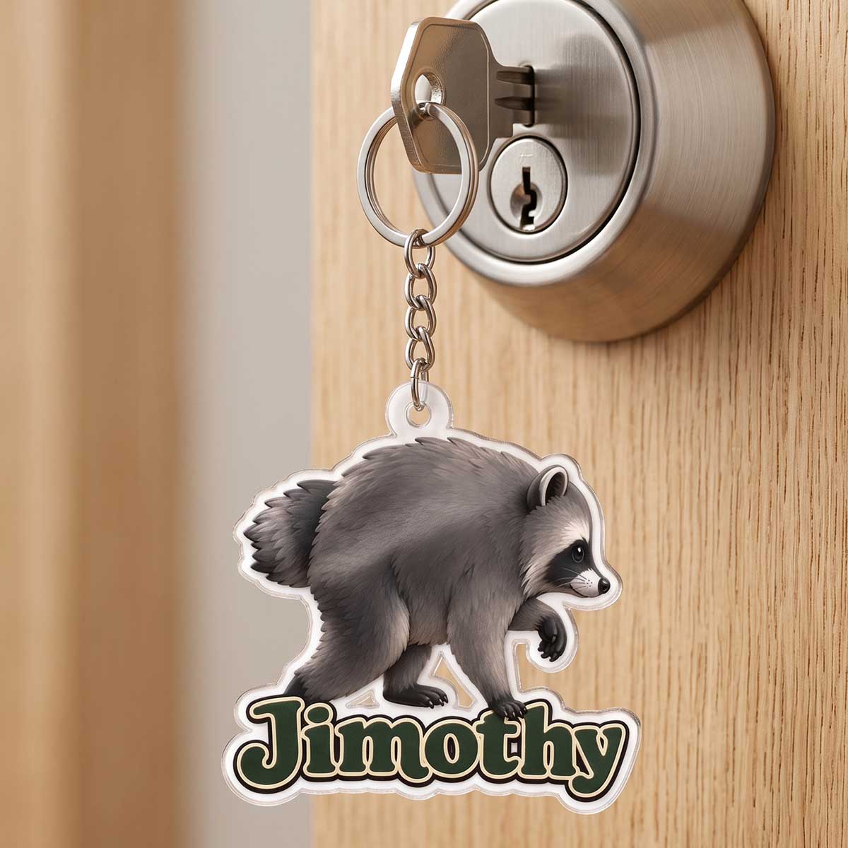 Viral Jimothy Raccoon Acrylic Keychain, Creative Gift for Raccoon Fans
