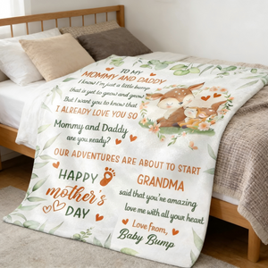 Personalized "To My Mommy And Daddy" Blanket With Baby Name | Soft Fleece Mother's Day Gift For New Dad & Mom