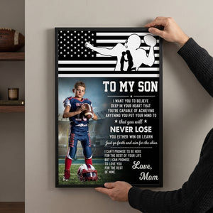Personalized American Football Canvas / Poster - Custom Gift For Son Or Daughter From Mom And Dad