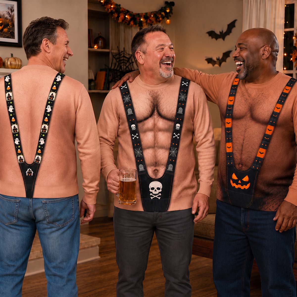 Personalized Halloween Ugly Sweatshirt | Halloween Party Apparel For Men Friends