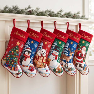 Personalized Christmas Stocking | Fireplace Hanging Decoration | Holiday Gift For Family Kids