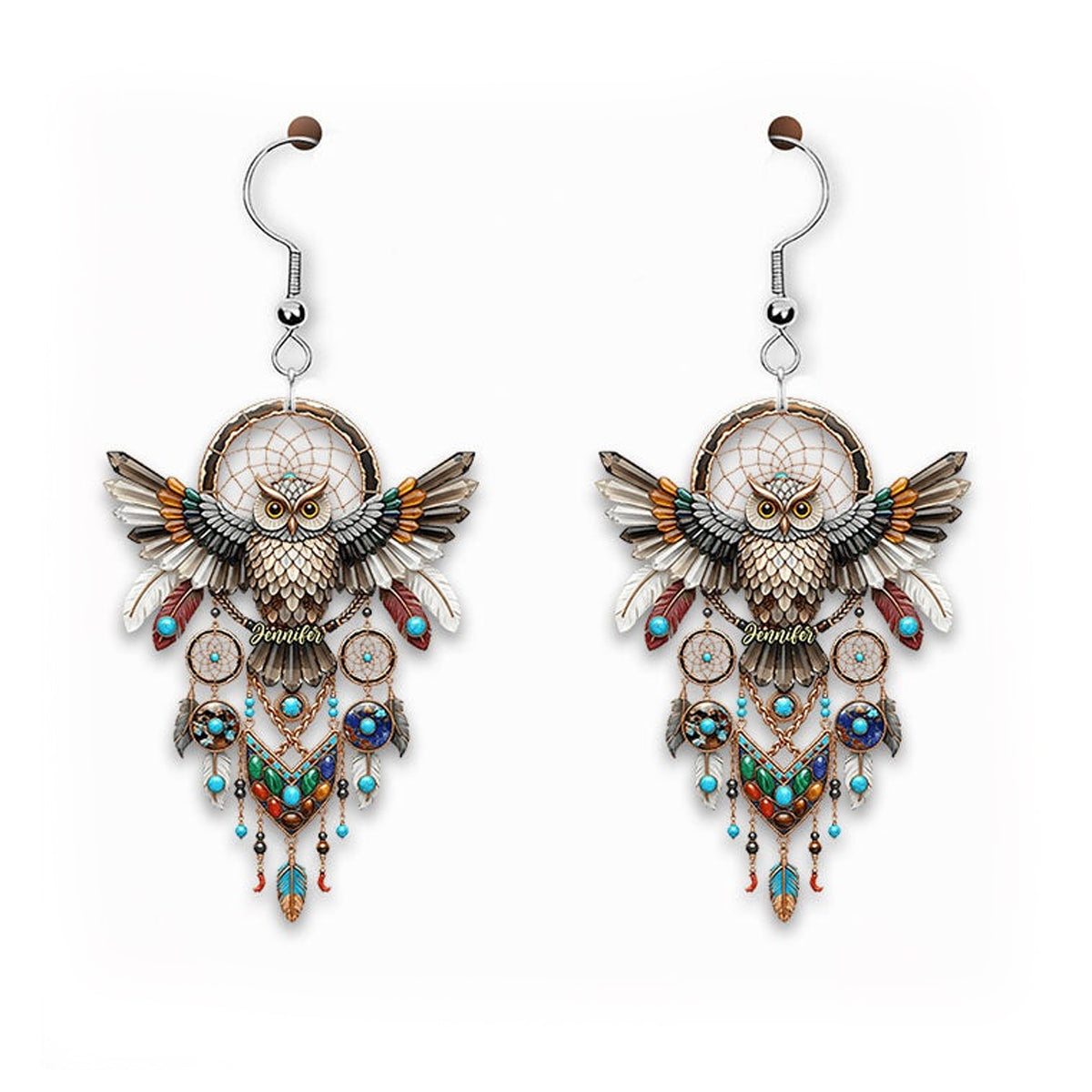 Native American Earrings - Personalized Earrings, Gift For Her