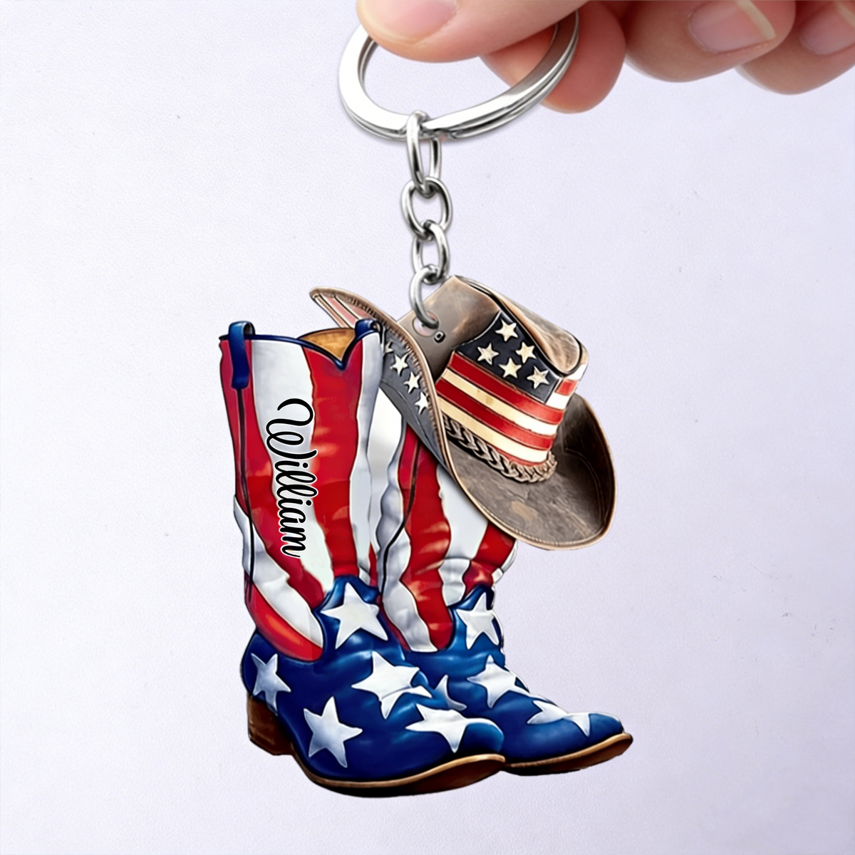 Personalized 3D Effect Wild West Acrylic Keychain With Name | Father’s Day 2026 Gift For Dad Husband