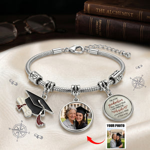 Personalized Walking Beside You Photo Memorial Bracelet | Grad Keepsake For Class of 2026 Students