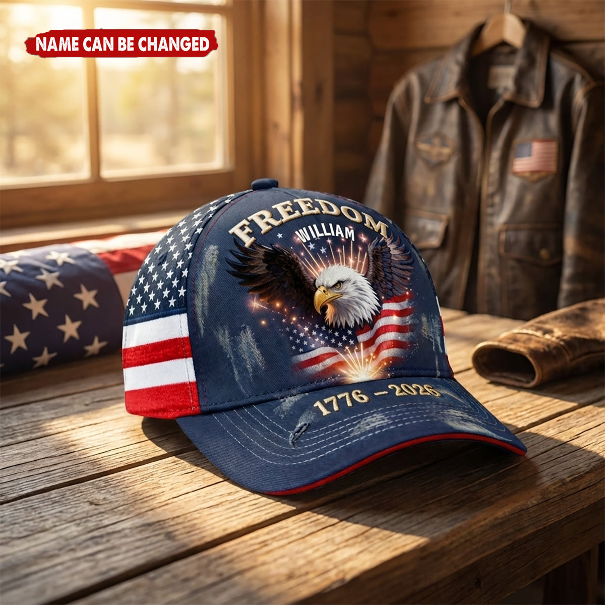 Personalized Freedom Eagle Classic Cap With Name - Gifts For Patriots