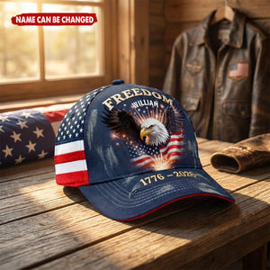 Personalized Freedom Eagle Classic Cap With Name - Gifts For Patriots