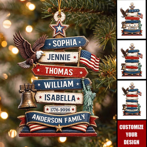 Personalized "Standing Tall in Freedom" Wooden Ornament - Christmas Gift For Family