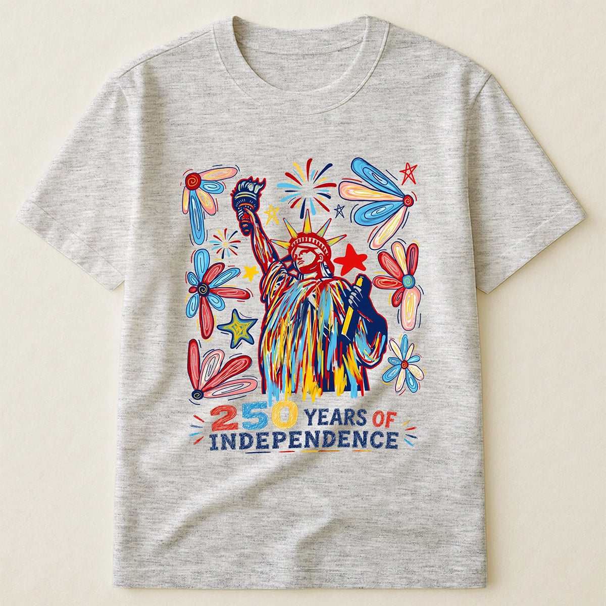 250 Years Independence Retro Style Colorful T-Shirt