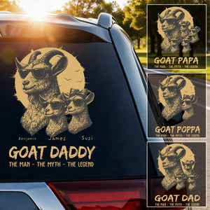 The Man The Myth The Legend - Personalized Custom Goat Dad Car Decal