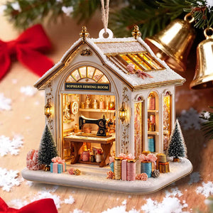 Personalized "My Sewing Room" Acrylic Ornament - Christmas Sewing Machine Gift For Quilters Seamstress