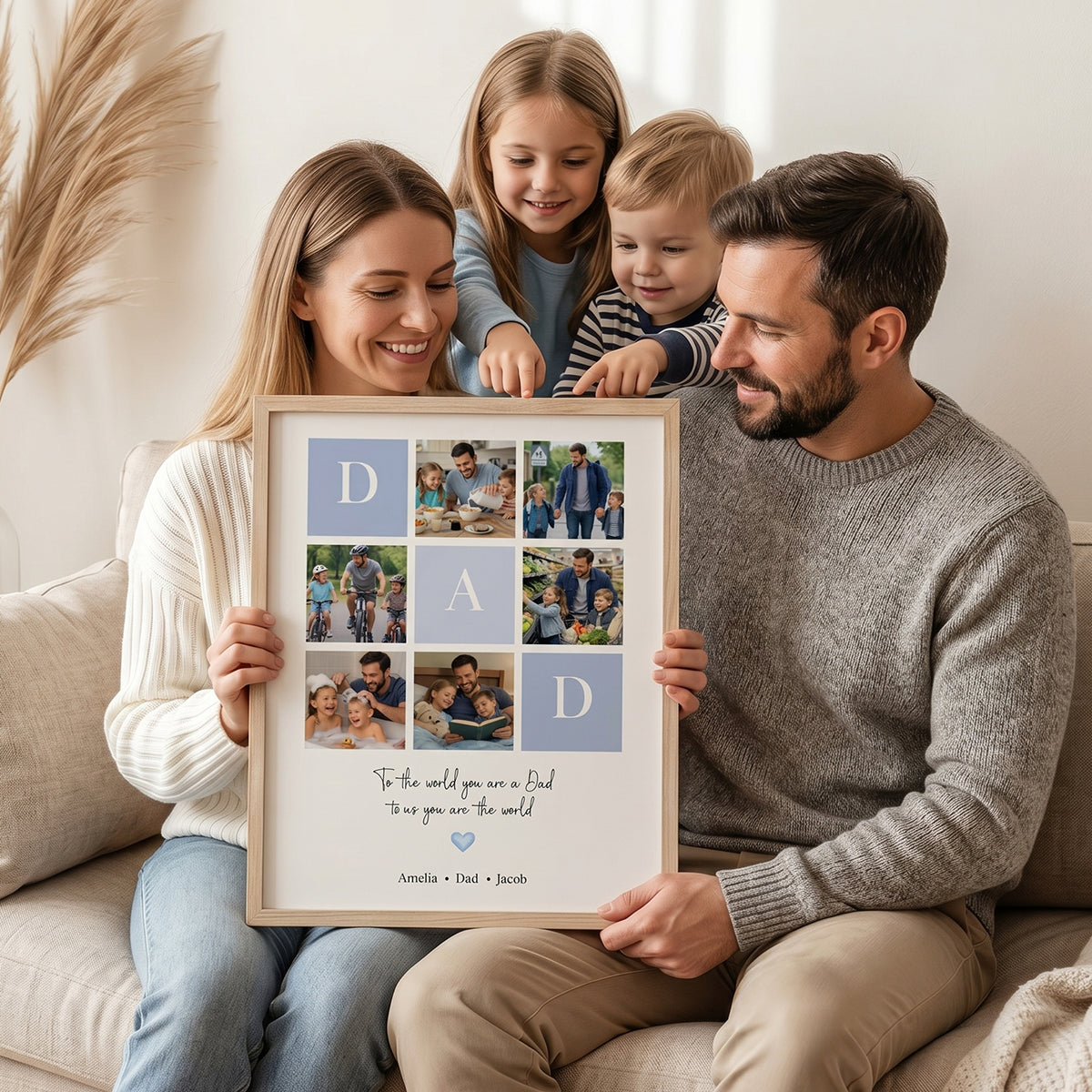 Personalized "To the World You Are a Dad" Photo Canvas Poster - Custom Father's Day Gift