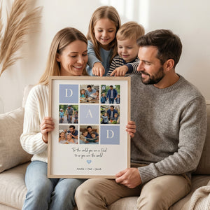 Personalized "To the World You Are a Dad" Photo Canvas Poster - Custom Father's Day Gift