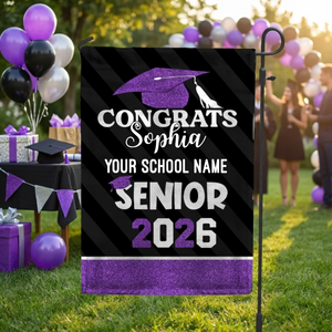 Personalized Graduation Garden Flag With Name | Senior 2026 Graduation Season Gift For Graduate
