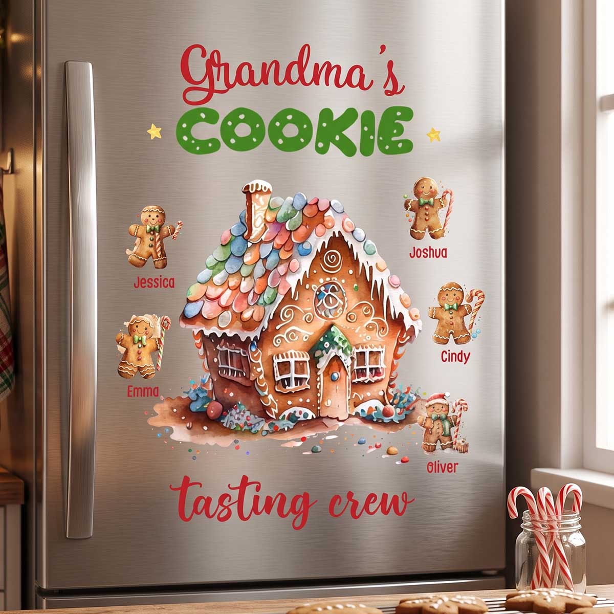 Personalized "Grandma's Cookie Tasting Crew" Decal - Warm Xmas Gift For Grandma Kid