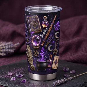 Personalized Witchy Celestial Magic Tumbler | Halloween Travel Cup Gift For Witchcraft Lovers