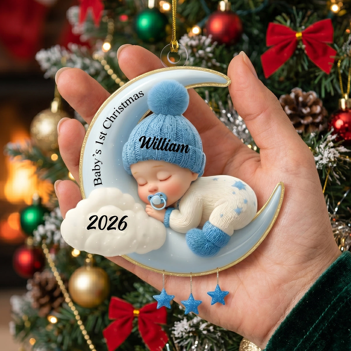 Personalized Baby's First Christmas Ornament 2026 | Newborn Keepsake Gift for Baby Boy or Girl